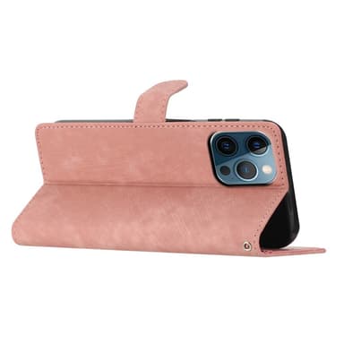 SKALO iPhone 15 Pro Max Lompakkokotelo PU-nahkaa - Ruusukulta