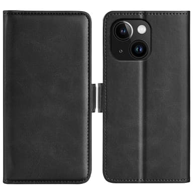 SKALO iPhone 15 Plus Premium Wallet Lompakkokotelo - Musta