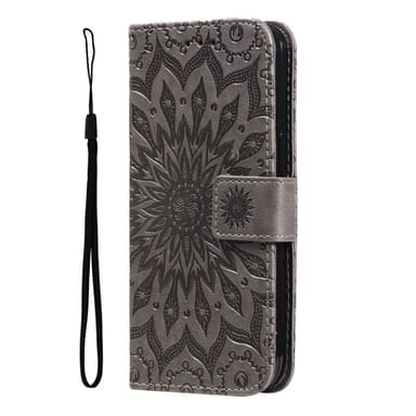 SKALO iPhone 15 Pro Max Mandala lompakkokotelo - Harmaa