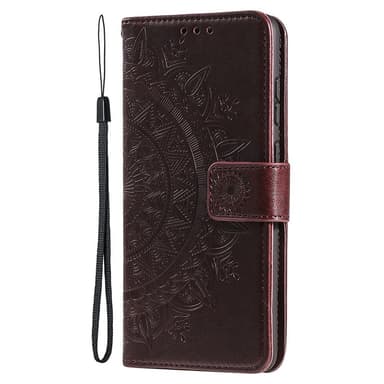 SKALO iPhone 15 Mandala lompakkokotelo - Ruskea