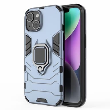 SKALO iPhone 15 Armor Hybridi metallirengas kuori - Sininen