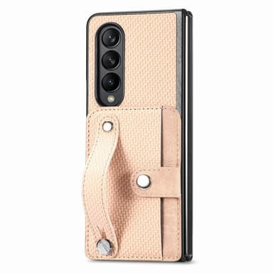 SKALO Samsung Z Fold5 SKALO Samsung Z Fold5 Carbon Fiber Suojakuori  korttipidike / kahva - Khaki