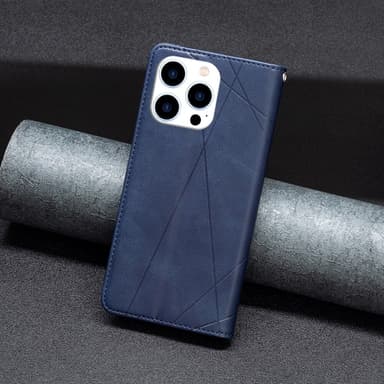 iPhone 15 Pro BINFEN COLOR Kohokuvioitu Lompakkokotelo - Sininen