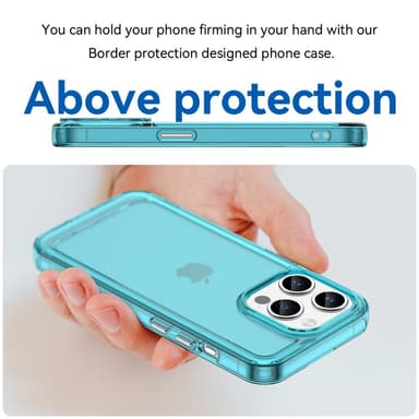 SKALO iPhone 15 Pro Läpinäkyvä TPU Metal Buttons Suojakuori - Turkoosi