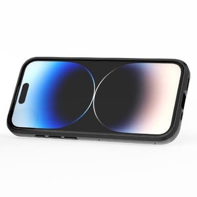 SKALO iPhone 15 Pro Max Armor Hybridi metallirengas kuori - Musta