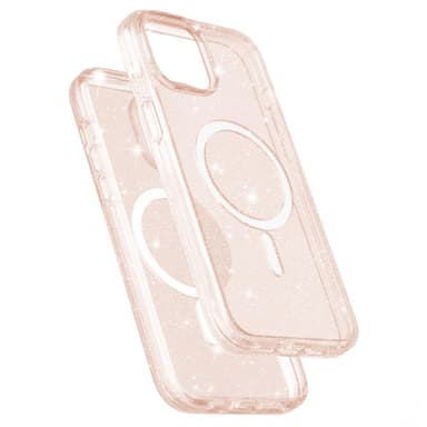 SKALO iPhone 15 Glitter Magnetic Ring TPU Suojakuori - Kulta
