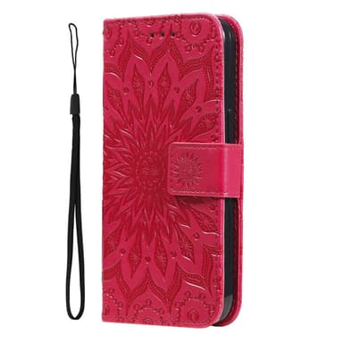 SKALO iPhone 15 Pro Max Mandala lompakkokotelo - Punainen
