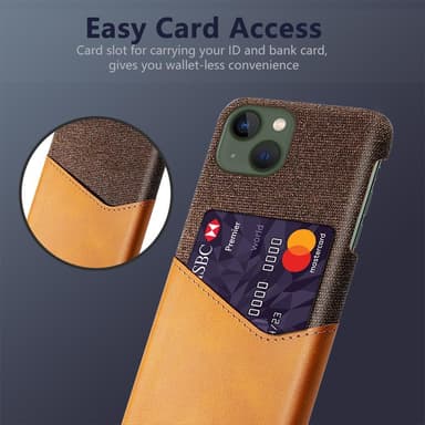 SKALO iPhone 15 Plus Premium PU Nahka kortinhaltija Suojakuori - Ruskea