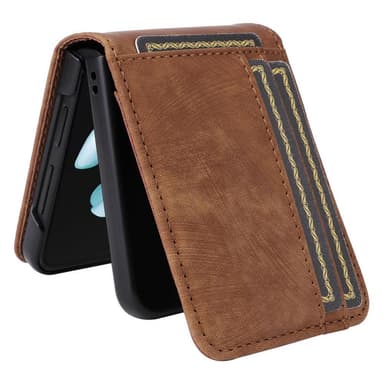SKALO Samsung Z Flip5 PU-nahkainen Korttikotelo - Ruskea
