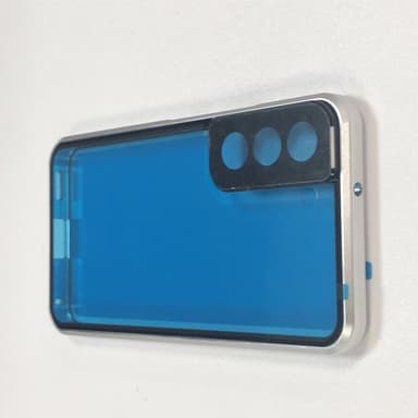 Magneettinen kaksipuolinen karkaistu lasi puhelinkotelo Samsung S22:lle Hopea