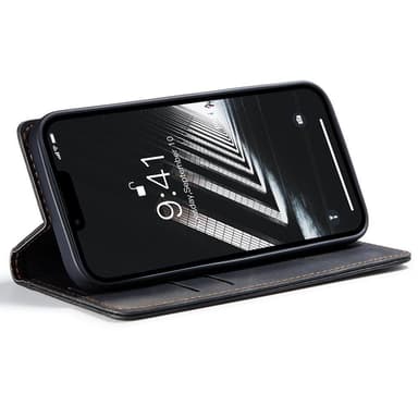 CASEME Retro Lompakkokotelo iPhone 15 Plus - Musta