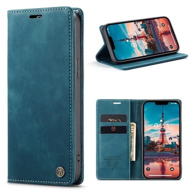 CASEME Retro lompakkokotelo iPhone 15 Plus - Sininen