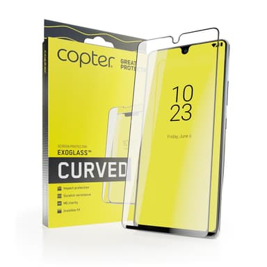 Copter Exoglass Kaareva Kehys iPhone 15 Plus - Musta Täysliima