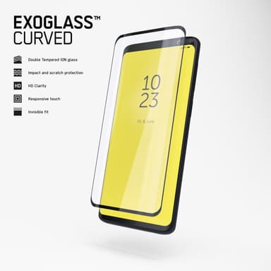 Copter Exoglass Kaareva Kehys iPhone 15 Plus - Musta Täysliima
