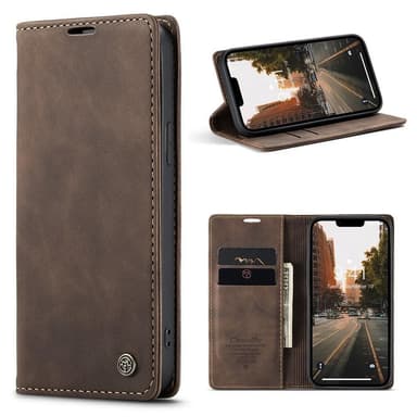 CASEME Retro lompakkokotelo iPhone 15 Plus -puhelimelle - Kahvi