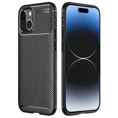 Carbon silikonisuoja Apple iPhone 15 Plus - Musta