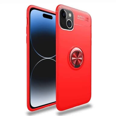 Slim Ring kuori Apple iPhone 15 Plus - Punainen