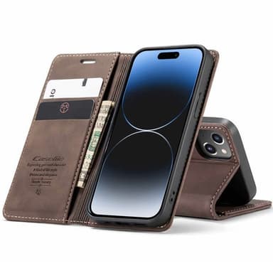 CaseMe Smart Magnet FlipCase Apple iPhone 15 Plus - Coffee
