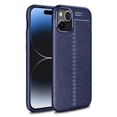 Nahkakuvioitu TPU kuori Apple iPhone 15 - Sininen