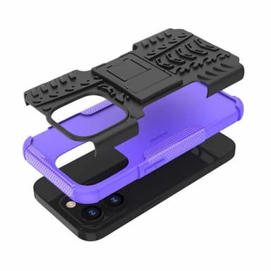 Iskunkestävä kuori jalustalla Apple iPhone 15 Pro - Violetti