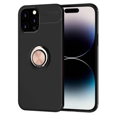 Slim Ring kuori Apple iPhone 15 Pro - Musta/ruusu