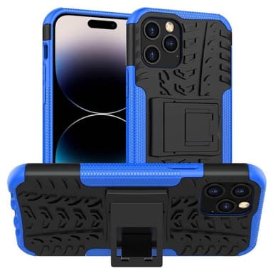 Iskunkestävä kuori jalustalla Apple iPhone 15 Pro - Sininen
