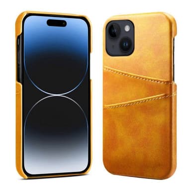 Retro kuori korttipaikalla Apple iPhone 15 Plus - Keltainen