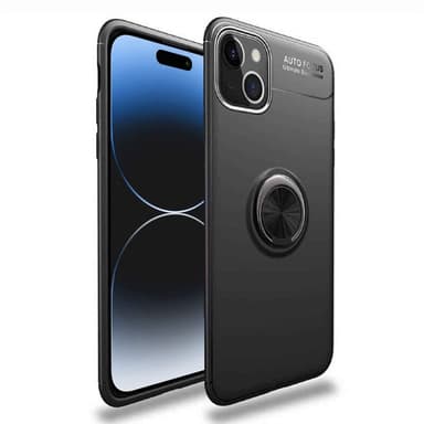 Slim Ring kuori Apple iPhone 15 - Musta