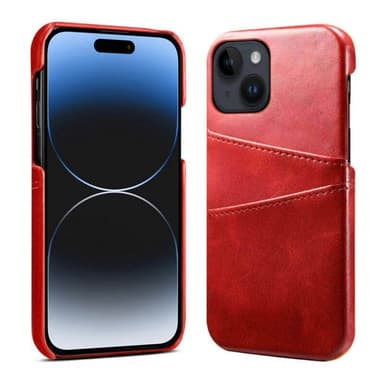 Retro kuori korttipaikalla Apple iPhone 15 Plus - Punainen