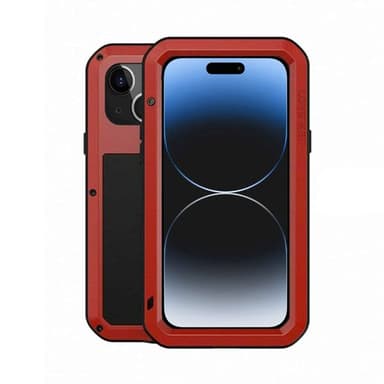 LOVE MEI Powerful kuori Apple iPhone 15 Plus - Punainen