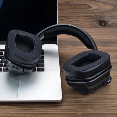 Vaihtotyynyt, joissa on Memory Foam -korvatyynynsuojus Logitech G633/G933:lle Musta