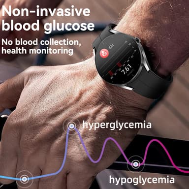 Älykello, jossa on EKG-sydämen seuranta/Bluetooth-puhelu/verensokerin seuranta Hopea