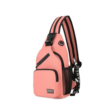 Monitoiminen crossbody laukkureppu Vaaleanpunainen