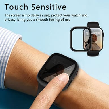 INF Yksityinen suojakotelo karkaistun lasin näytönsuojalla Apple Watch 9:lle Musta 45 mm