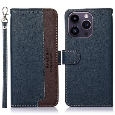 KHAZNEH puhelimen kansi iPhone 15 Pro - ruskea/sininen