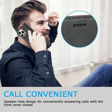 LC.IMEEKE Magneettinen puhelinkotelo iPhone 15 Pro Max -telineen lompakon suojukselle