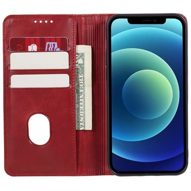 Lompakkoteline puhelimen kotelo iPhone 15 Plus kännykkäsuojukselle - punainen