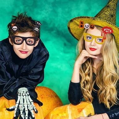 Halloween-lasit juhlapukukoristelu - BOO + huulet