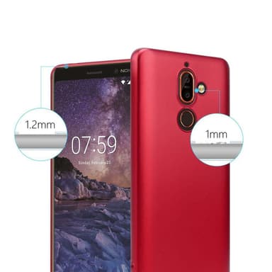 Nokia 7 PLUS Suojakuori Kotelo (Punainen)