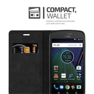 Motorola MOTO G5 PLUS Suojakuori Lompakkokotelo (Musta)