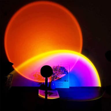 INF Pöytävalaisin ""Sunset"" 16 RGB värillä kaukosäädin Musta