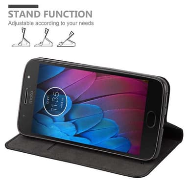 Motorola MOTO G5S Suojakuori Lompakkokotelo (Musta)