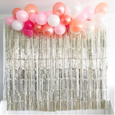 Juhla glitter drapery glitter verho hopea 1x2 metriä 3-pack