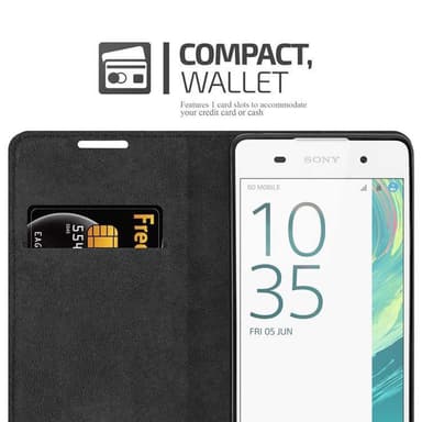 Sony Xperia E5 Suojakuori Lompakkokotelo (Musta)
