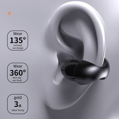 Luunjohtavuus langattomat kuulokkeet kuulokkeet Bluetooth 5.3 Hi-Fi Musta