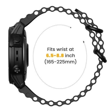 Ocean kellon ranneke Garmin Fenix 5X - Musta