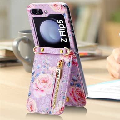 POLA Flower kuori Samsung Galaxy Z Flip 5 - Purple