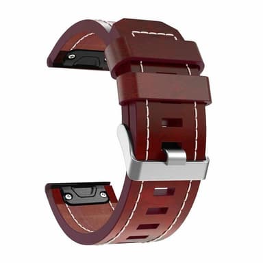 Nahka kellon renneke easyfit Garmin Fenix 6X Pro - Ruskea