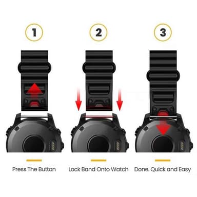 Ocean kellon ranneke Garmin Fenix 5X - Musta
