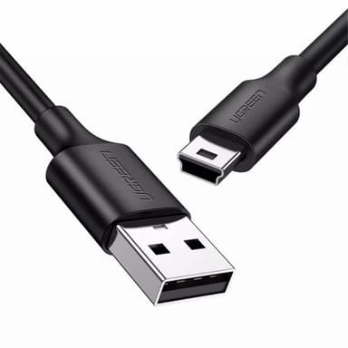 1m USB-A-uros-5-nastainen mini-USB-uros-tiedonsiirtolataus